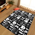 thumbnail image 6 of Game Rug Teen Boys Carpet with Game Controller Decoration, 3D Gaming Rugs for Boys Bedroom Living Room Playroom, Non-Slip Gamer Carpet Children Gaming Area Rugs (Black&White, 70" x 55"), 6 of 8