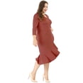 thumbnail image 4 of Vestido Midi con volantes Cuello V de Cóctel Agnes Orinda Rojo Ladrillo 3XL, 4 of 6