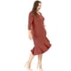 thumbnail image 4 of Vestido Midi con volantes Agnes Orinda Cuello V de Cóctel Rojo Ladrillo 4XL, 4 of 6