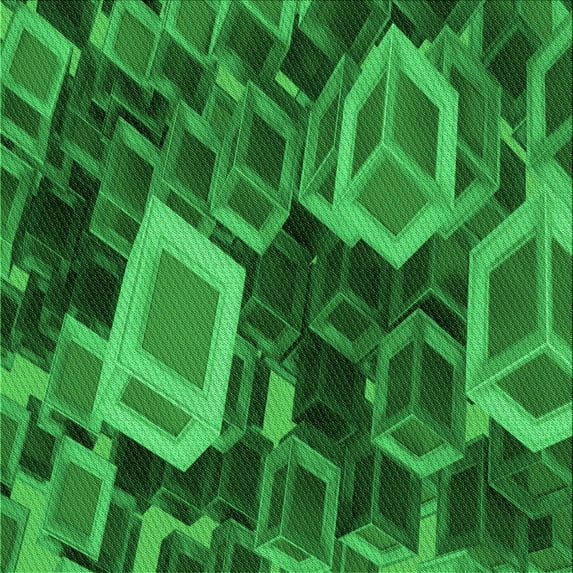 Ahgly Company Machine Washable Indoor Square Transitional Deep Emerald Green Area Rugs, 6' Square