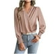 thumbnail image 3 of Camisas para mujer,Blusa de gasa con cuello en V para mujer, camisa informal de manga larga, poliéster, tela ligera y suave, ideal para ir a la oficina, sopatenor, 3 of 9