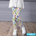 thumbnail image 3 of Kids Girls Floral Printed Full Length Leggings Stretch Legging Pants, 3 of 4