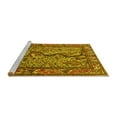 thumbnail image 2 of Ahgly Company Machine Washable Indoor Square Animal Yellow Traditional Area Rugs, 4' Square, 2 of 4
