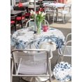 thumbnail image 4 of Outdoor Tablecloth with Umbrella Hole and Zipper, Blue Fall Pumpkins Round Table Cloth 60 Inch Waterproof Tablecloth, Thanksgiving Maple Leaf Tree Vintage Picnic Table Cover for Patio Camping, 4 of 7