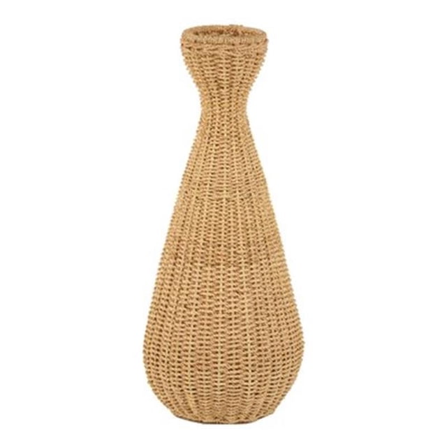 Decorative Simple Weave Abaca Vase in a Natural Finish