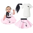 thumbnail image 2 of Hip Hop 50’s Shop Baby/Infant Girls 3 Piece Poodle Skirt Costume Set (6 Month Light Pink), 2 of 6