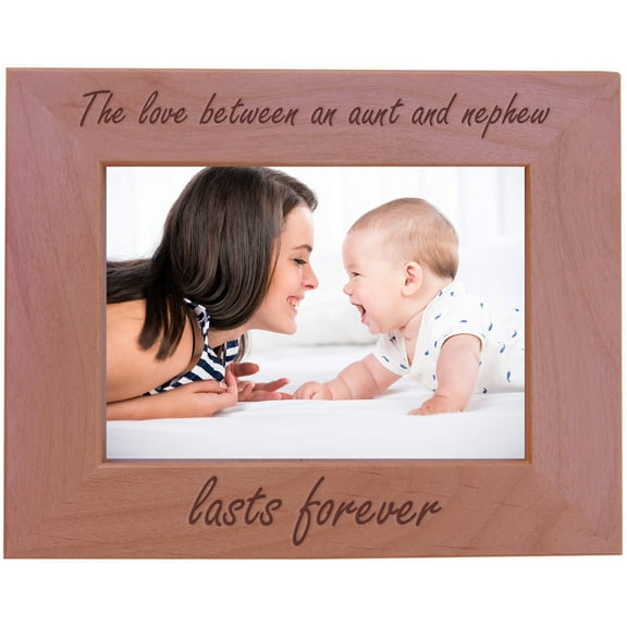 CustomGiftsNow The love between an aunt and nephew lasts forever - Wood Picture Frame - Fits 5x7 Inch Picture (Horizontal)