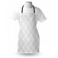 thumbnail image 4 of Modern Apron, Grid Style Diagonally Arranged Square Motifs Print on Plain Backdrop Illustration, Unisex Kitchen Bib with Adjustable Neck for Cooking Gardening, Adult Size, White Pearl, by Ambesonne, 4 of 4