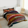 thumbnail image 3 of Manfei Rainbow Stripes Full Size Comforter Sets 3-Piece, Contemporary Abstract Bedding Comforter Set, Wave Lines Bedding Sets, Super Cozy Room Decor, 3 of 8