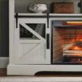 thumbnail image 2 of Electric Fireplace Entertainment Center, 60 Inch Farmhouse Style with Door Sensor, Jasmine White | Electric, 2 of 16