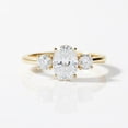 thumbnail image 2 of Jewelerix Oval Shape Engagement Ring for Women 10K Yellow Gold Vermeil Three Stone Promise Ring Vintage Moissanite Wedding Bridal Jewelry Ring, 2 of 7