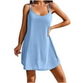 thumbnail image 1 of Besolor Robe d'Été pour Femmes à Col Rond à Bretelles Spaghetti Robes d'Été Filles Décontractées Plage Courte Mini Robe, 1 of 7