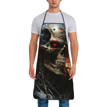 

Zeuib Cyberpunk Skull American Flag Print Unisex Waterproof Aprons Cooking Aprons for Kitchen Gardening and Salon Water & Oil Resistant