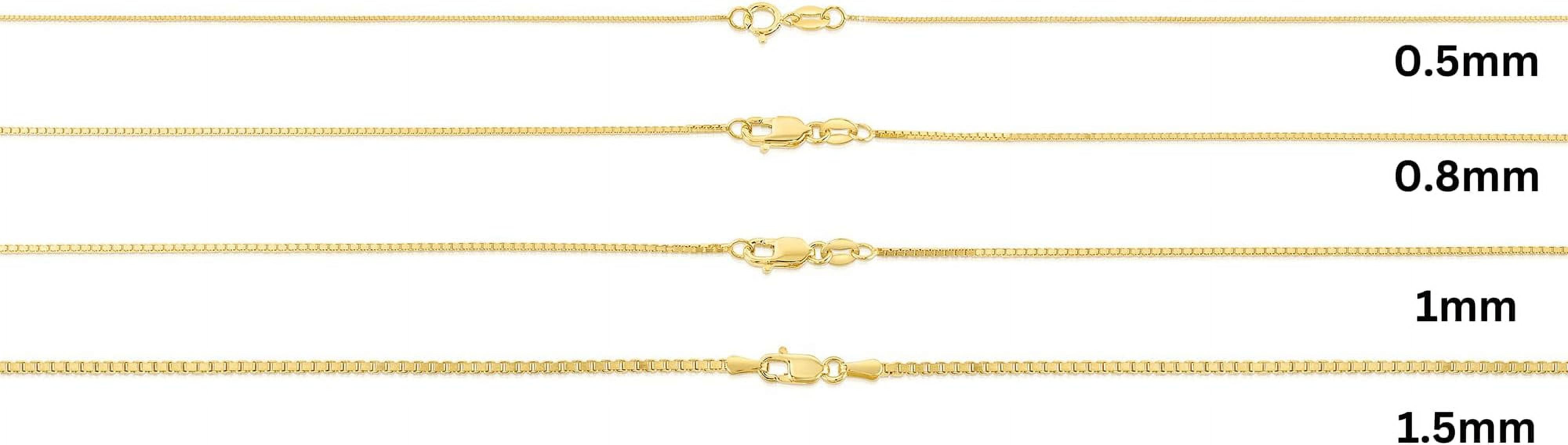 Floreo 10k Yellow Gold Solid Box Chain Link Necklace