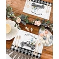 thumbnail image 4 of Easter Placemats Set of 6, Easter Eggs Truck Placemat for Dining Table Decorations, Bunny Gnomes Black Check Plaid Place Mats, Spring Table Mats for Kitchen Dinner Seasonal Holiday Party Decor, 4 of 6
