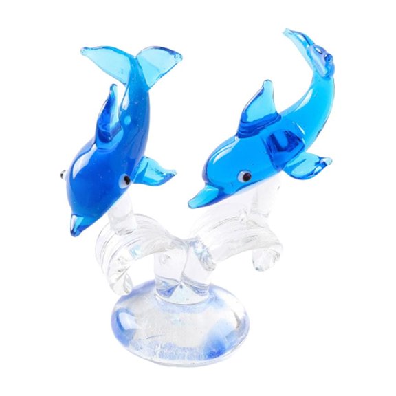 Dolphin Decor Dolphin Figurine Statue Decoration Bedroom Figurine Sea Ornament Sea Animal Lovely Dolphin Ornaments Dolphin Glass Ornaments C