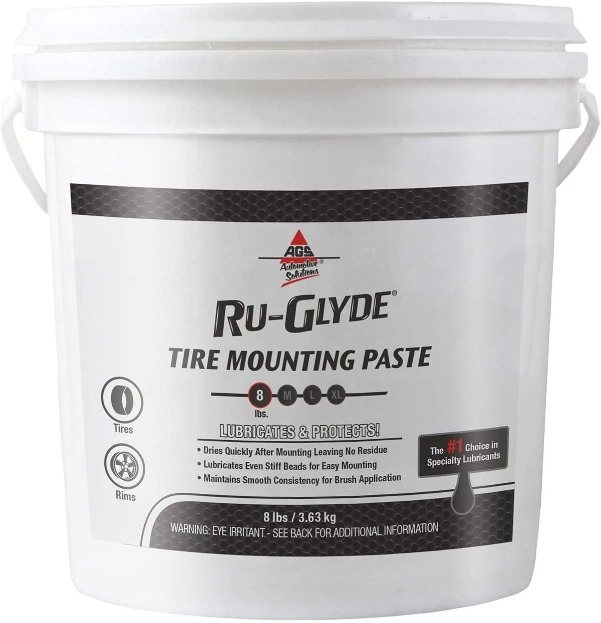 AGS Company RuGlyde Lubricating Tire Mounting Paste 8lb Tub
