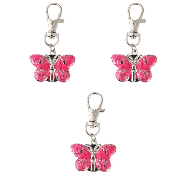 3 Count Butterfly Pocket Watch Keychain Delicate Shape Design Miss
