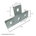 thumbnail image 3 of 4 Hole, T Shaped Flat Plate Connector for 1/2" Bolt in 1-5/8" Strut Channel - Heavy Duty, Electro-Galvanized, 3 of 3