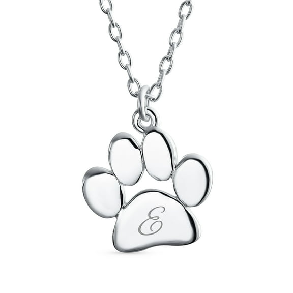 Bling Jewelry Womens Dainty Paw Print Pendant Necklace for Pets in Gold Plated Sterling Silver