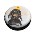 thumbnail image 3 of Kll Dachshund Sitting In Bathtub Tire Cover,Universal Wheel Tire Cover For Trailer, Rv, Suv, Truck,Camper And Many Vehicle,(14 Inch), 3 of 8