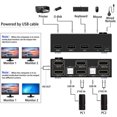 thumbnail image 3 of KCEVE KC-KVM202 HD KVM Switcher Dual Display Switcher hasta 3840*2160@30Hz Resolución de video Plug KCEVE Negro, 3 of 7
