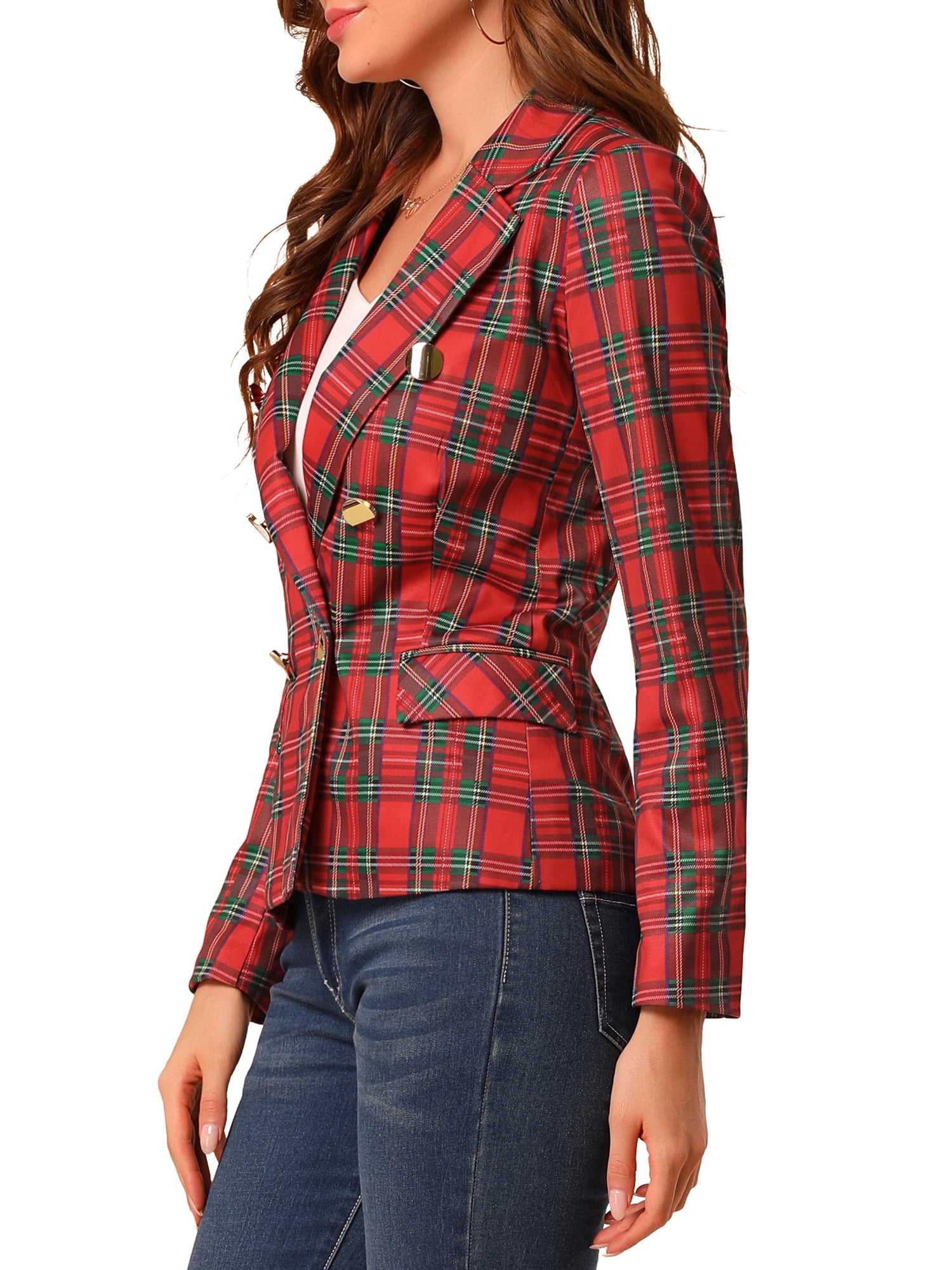 Unique Bargains Women's Notched Lapel 