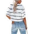 thumbnail image 2 of Short Sleeved Women Striped Casual Female Crop T-Shirt, 2 of 3
