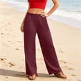 thumbnail image 3 of Admvng Women's Linen Pants Casual Summer Breathable Trousers with Pockets, 3 of 5