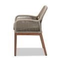 thumbnail image 6 of bali & pari Jennifer Mid-Century Transitional Grey Woven Rope Mahogany Dining Arm Chair, 6 of 13