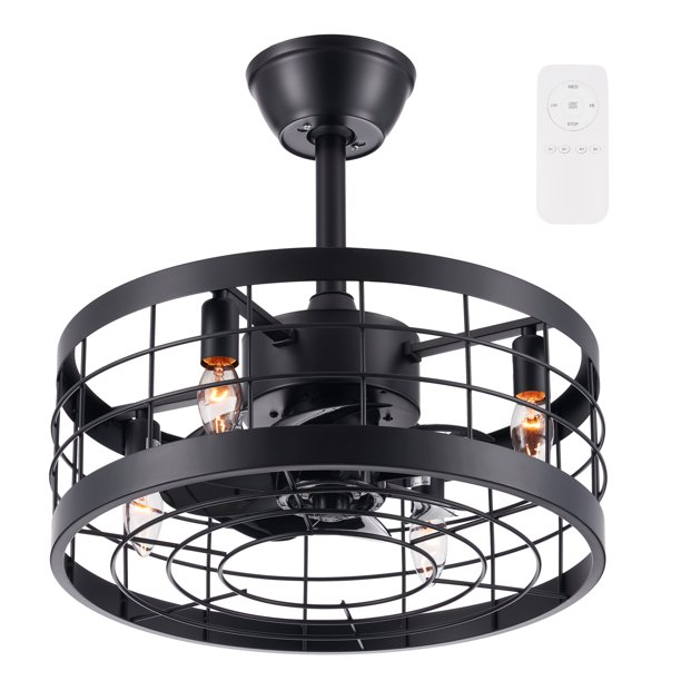 Bestco Quiet Low Profile Ceiling Fan with Lights Remote Timer 3 Speeds