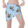 thumbnail image 3 of Bingfone french Bulldog Face Women's Sarong Swimsuit Cover Ups Bathing Suit Coverups Chiffon Beach Wrap Skirts, 3 of 7