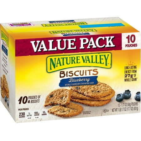 Nature Valley Breakfast Biscuits Blueberry 10 Pouches 4-Bars Per Pouch