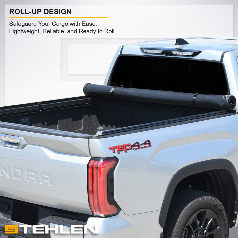 GTRacers Tri-Fold Soft Vinyl Tonneau Cover For 2016-2024 Nissan Titan/XD – 6.5 Ft Bed (78") – Clamp On