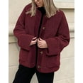 thumbnail image 6 of PRETTYGARDEN Women's Winter Coats Long Sleeve Button up Fuzzy Sherpa Fleece Jackets Outerwear Fall Fashion Clothes, 6 of 8