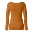 thumbnail image 3 of Womens T Shirts Solid Color Casual Fashion Sexy Squaret Shirt Brown Summer Shirts Tops XL, 3 of 5