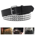 thumbnail image 2 of Freer Ceinture en Cuir Cloutée avec Boucle à Ardillon Perles Carrées Ceinture Rivet Femmes Argent, 2 of 9
