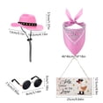 thumbnail image 4 of Yhmxh 4 piezas de atuendos de vaquero occidental para porche con forma de ganso, letrero colgante "Silly Goose on The Loose", sombrero de vaquero, pañuelo y gafas para estatua de 17 o 23 pulgadas,, 4 of 6