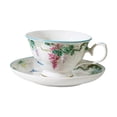 thumbnail image 2 of Taza de café, tazas para latte, diseño floral, fácil de limpiar, regalo de cumpleaños, adorno, taza y platillo de latte, tazas de té para el, 2 of 8
