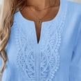thumbnail image 6 of Vinsonshop Cotton Linen Blouse Travel Clothes Embroidered Boho Tops Floral Blouses Retro Embroidered Boho Loose-fit Cotton Top Trendy Clothes 2026 Linen Tunic Fashion 2026 Sky Blue M, 6 of 7
