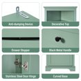 thumbnail image 6 of Harper & Bright Designs Tall Triangle Cabinet with Doors and Drawers, Modern Freestanding Bathroom Corner Cabinet with Adjustable Shelves and Tilt-Out Laundry Hamper for Small Space, Green, 6 of 13