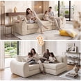thumbnail image 4 of 102in Sectional Sofa for Living Room, Convertible Cloud Sofa Bed Sleeper, No Assembly Needed, Beige, 4 of 8