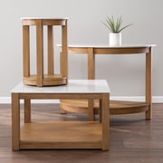SEI Furniture Chandlen Demilune Console Table in White-Natural