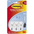 thumbnail image 1 of 3M 17067CLRES Clear Hooks & Strips, Plastic Wire, Small - 3 Hooks & 4 Strips per Pack, 1 of 1