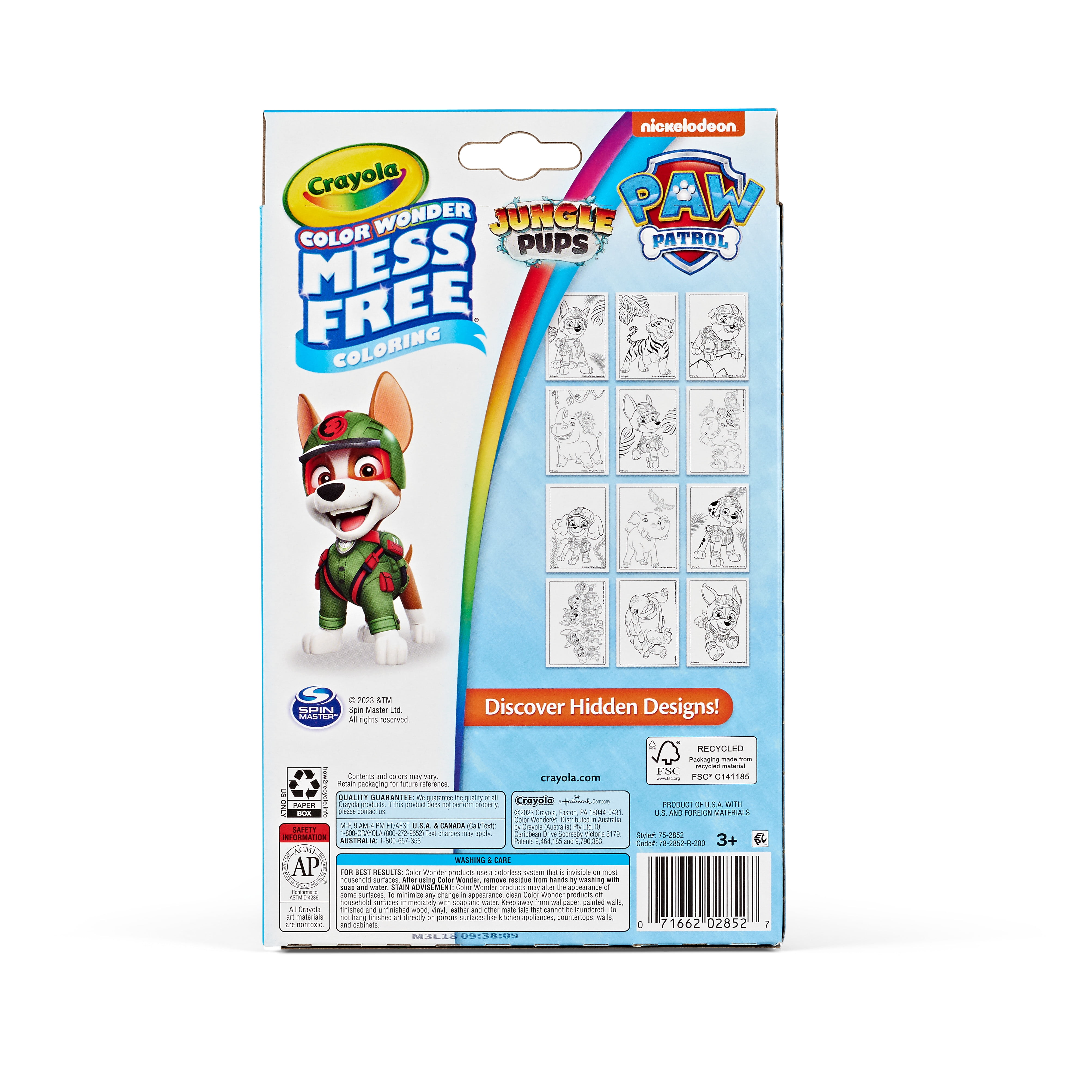 (2 pack) Crayola Color Wonder Paw Patrol Mini Box Set, 12 Coloring Pages & 4 Mess Free Markers, Gifts for Toddlers 3+