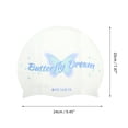 thumbnail image 4 of Gorro de natación impermeable de mariposa de silicona 1 Pc Blanco Azul, 4 of 5