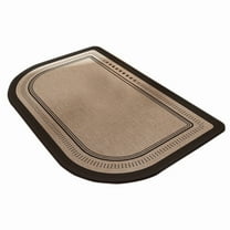 Half Circle Bath Mat, Thin Non- Bathroom Rug with Rubber Backing, Quick Dry Washable Woven Bath Mat Fits Under Door, Absorbent Low Pile Shower Rug for Bathroom Floor, 11.8"x19.7"