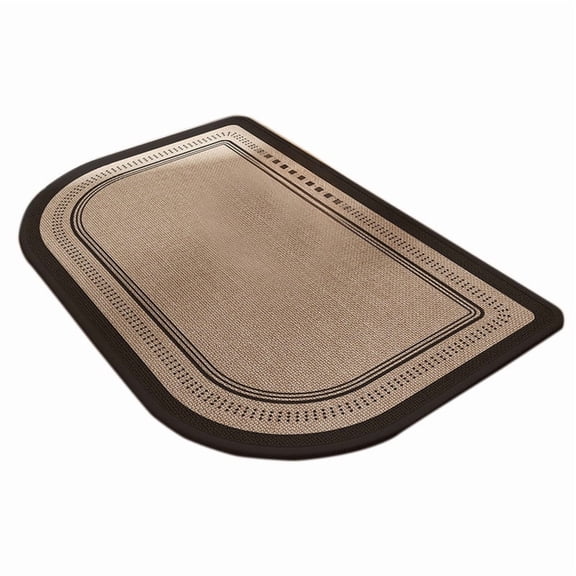 Half Circle Bath Mat, Thin Non- Bathroom Rug with Rubber Backing, Quick Dry Washable Woven Bath Mat Fits Under Door, Absorbent Low Pile Shower Rug for Bathroom Floor, 11.8"x19.7"