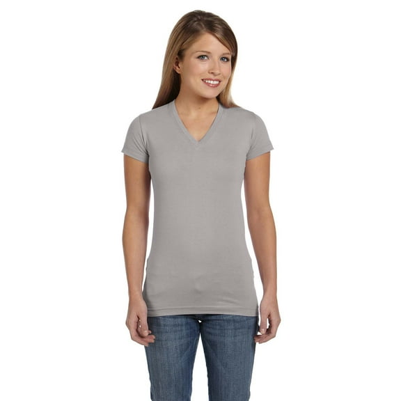 Ladies' Junior Fit V-Neck T-Shirt - HEATHER - 2XL