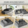 thumbnail image 6 of Wiilayok 113" L-Shape Cloud Sectional Couch with Oversized Chaise,Corduroy Fabric Modern Modular Sofa with Cup Holder, Comfy Boneless Upholstered Couches for Living Room Bedroom,Grey, 6 of 7
